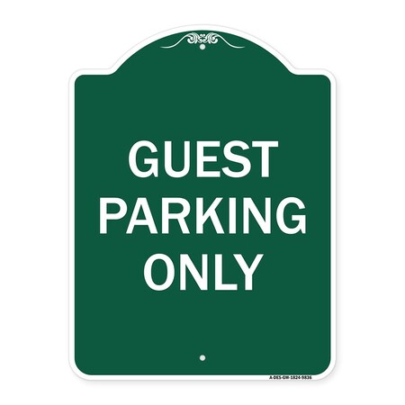 Signmission Guest Parking Only Heavy-Gauge Aluminum Architectural Sign, 24" x 18", GW-1824-9836 A-DES-GW-1824-9836